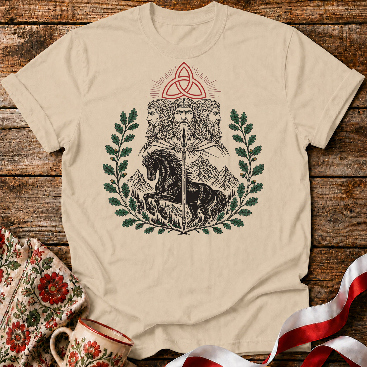 Triglav Triquetra Slavic Mythology Unisex T-Shirt