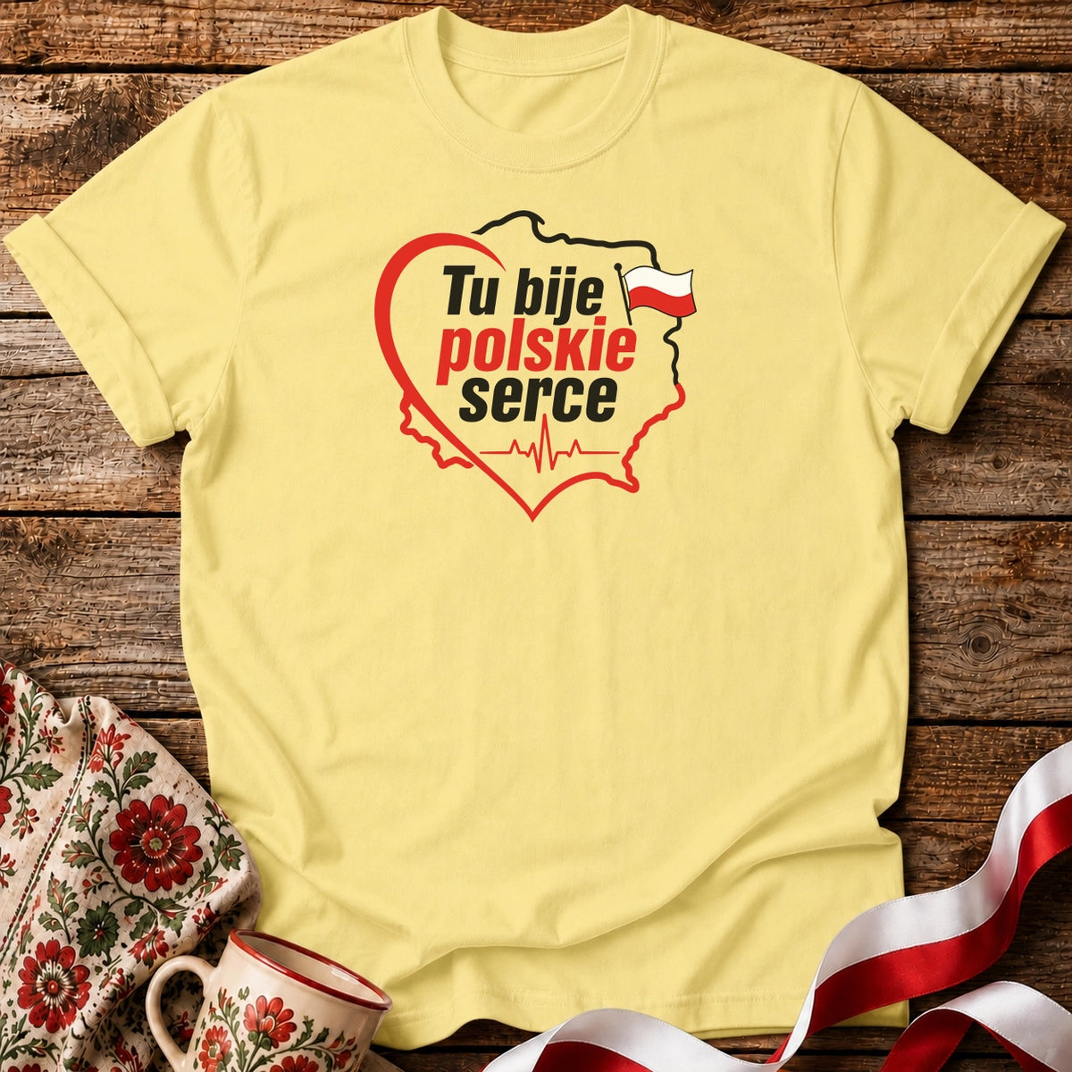 Tu Bije Polskie Serce Unisex T-Shirt