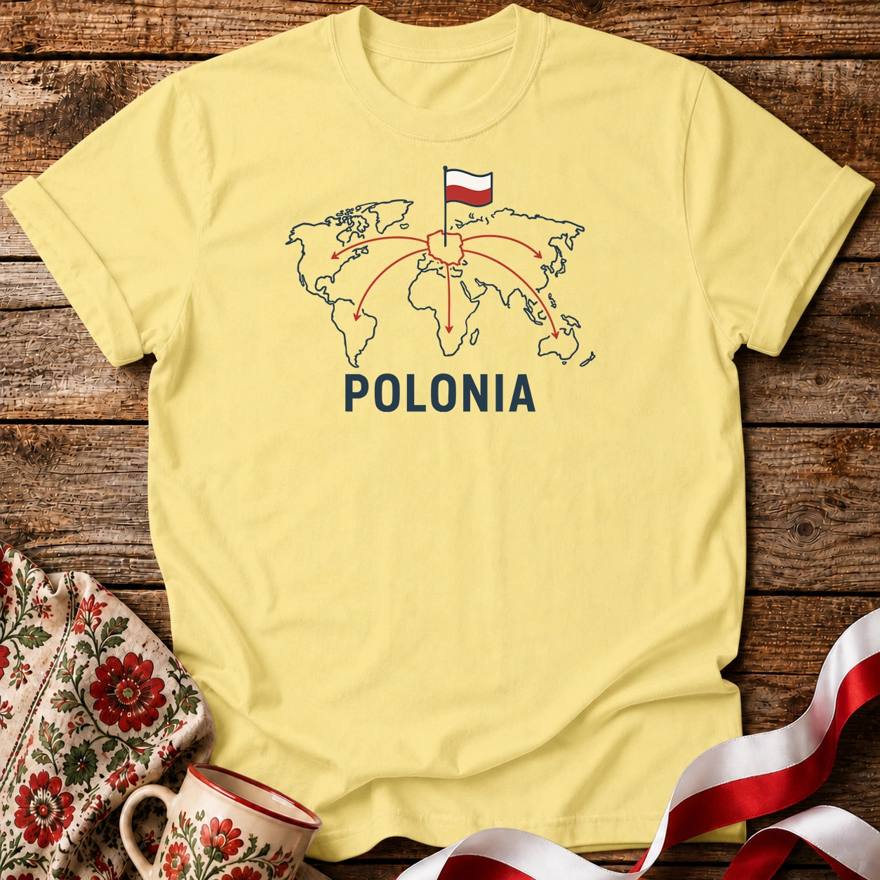 Polonia World Map Unisex T-Shirt