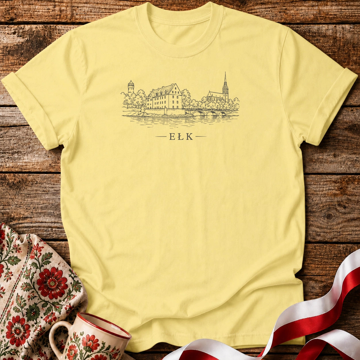 Ełk Minimal Skyline Unisex T-Shirt