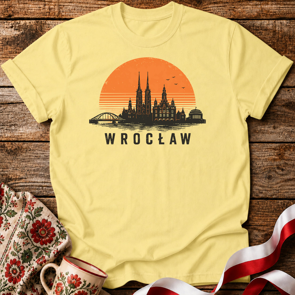 Wrocław Sunset Skyline Polish City Unisex T-Shirt