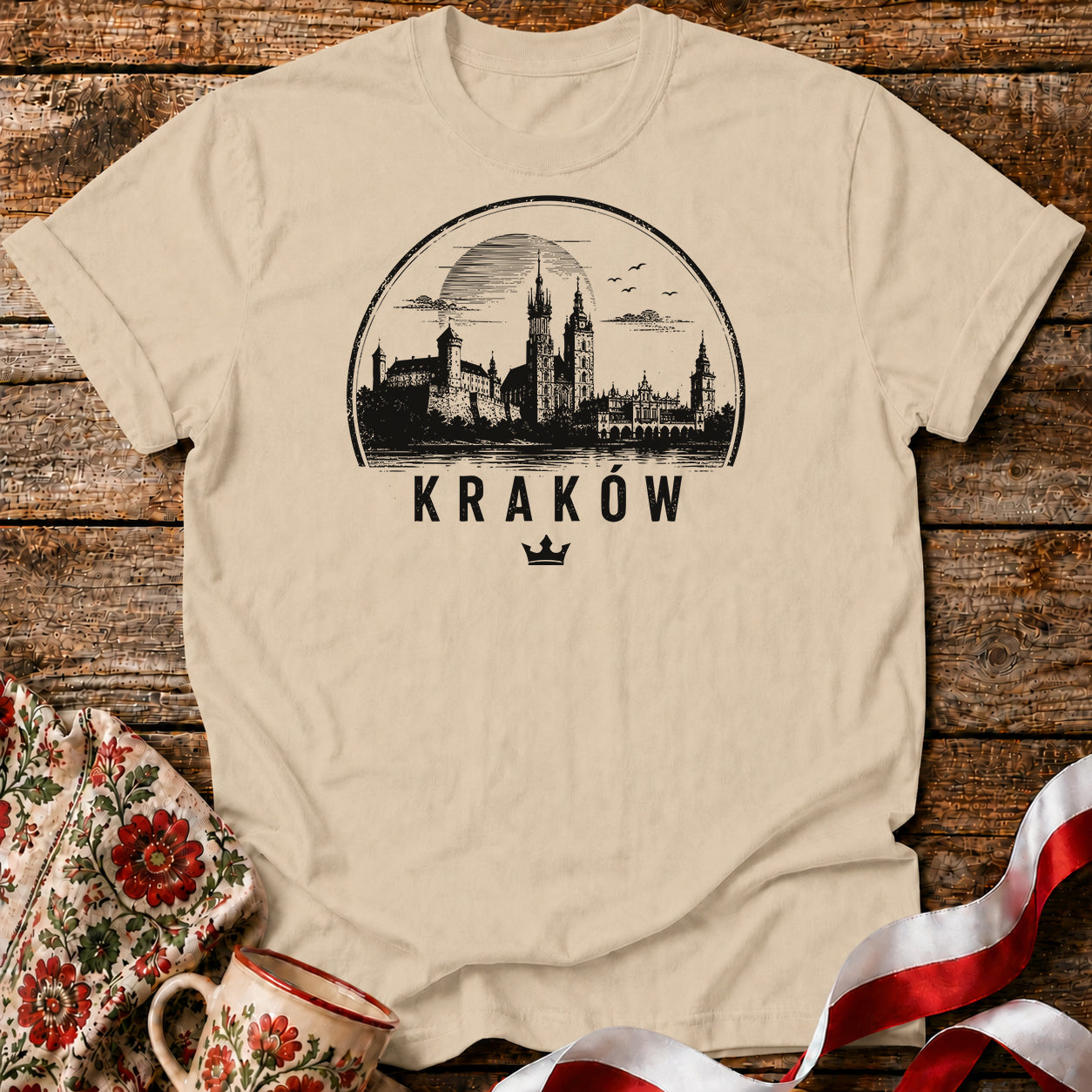 Kraków Crown Skyline Polish City Unisex T-Shirt