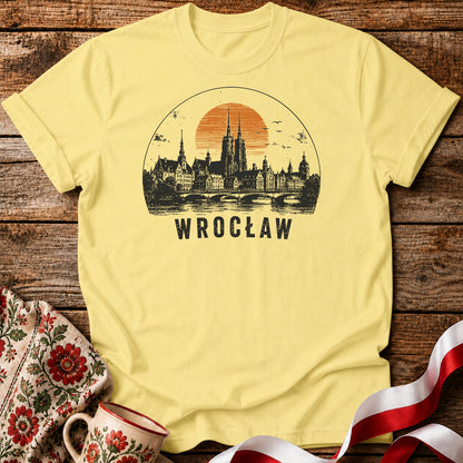 Wrocław Sunset Skyline Polish City Unisex T-Shirt