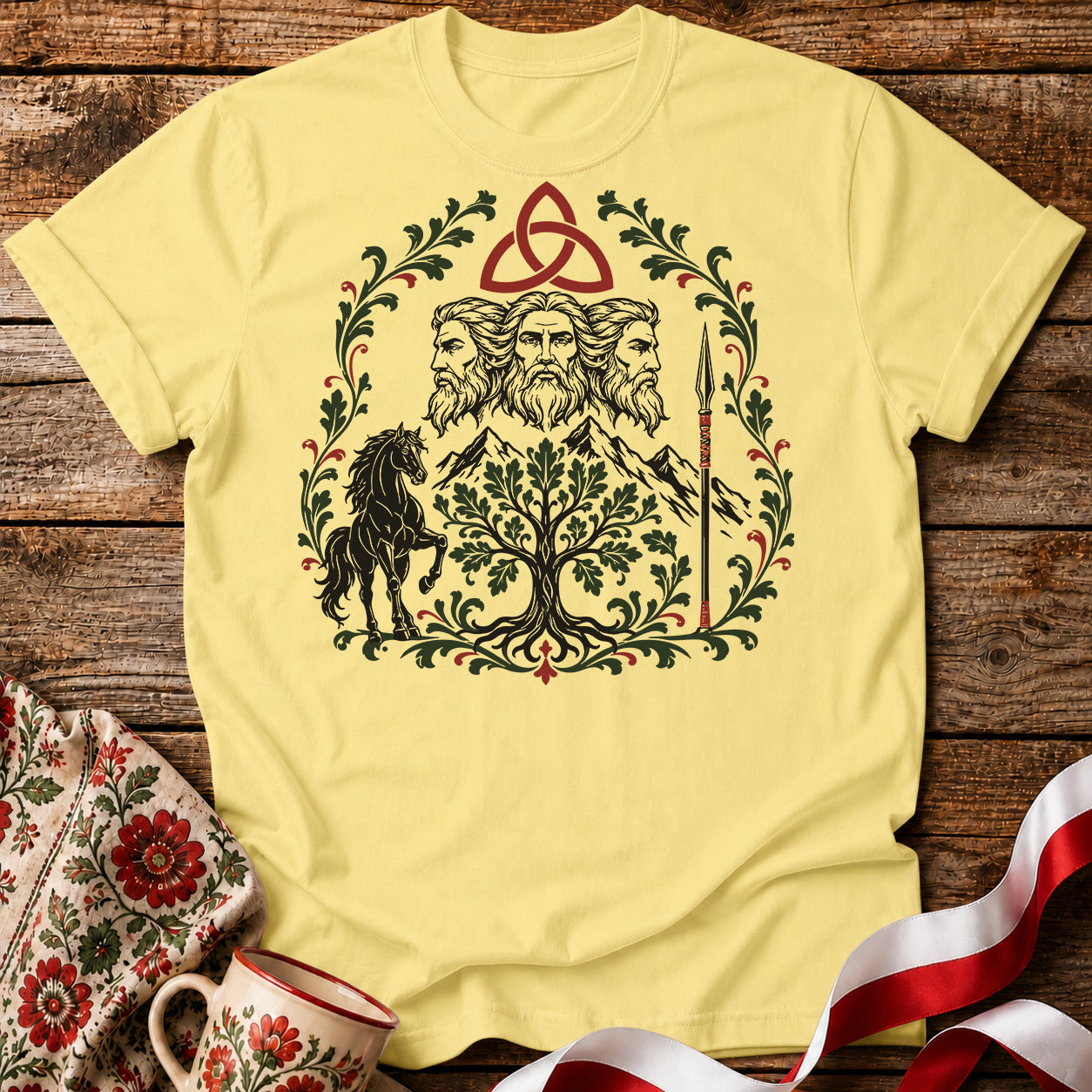Triglav Triquetra Slavic Mythology Unisex T-Shirt