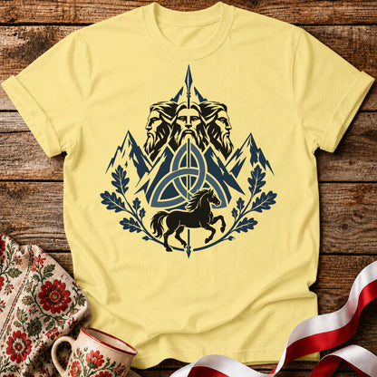 Triglav Blue Triquetra Slavic Mythology Unisex T-Shirt