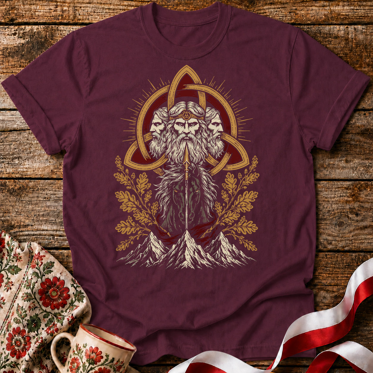 Triglav Triquetra Slavic Mythology Unisex T-Shirt