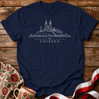 Gniezno Minimal Skyline Polish City Unisex T-Shirt