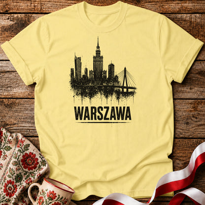 Warszawa Ink Skyline Polish City Unisex T-Shirt