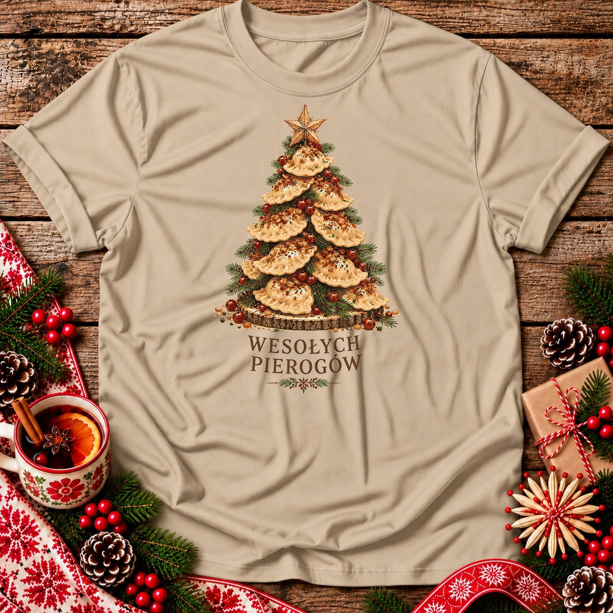 Wesołych Pierogów Christmas Tree Unisex T-Shirt