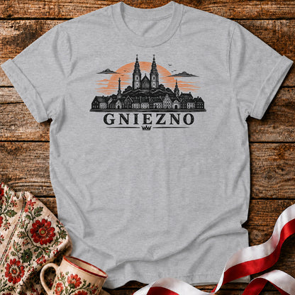 Gniezno Sunset Skyline Polish City Unisex T-Shirt