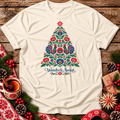 Wesołych Świąt Polish Folk Christmas Tree Unisex T-Shirt