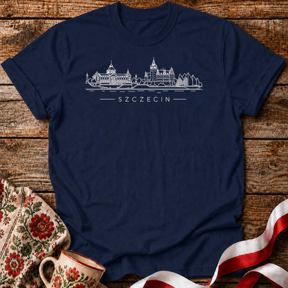 Szczecin Minimal Skyline Polish City Unisex T-Shirt