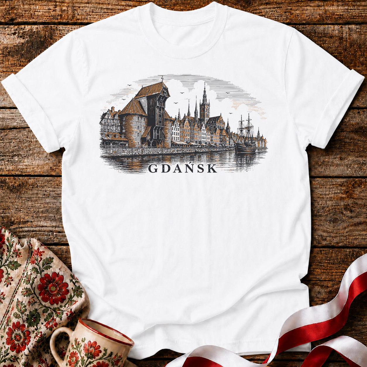 Gdańsk Skyline Polish City Unisex T-Shirt