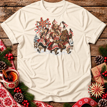 Polish Christmas Carolers with Turoń and Bear Unisex T-Shirt