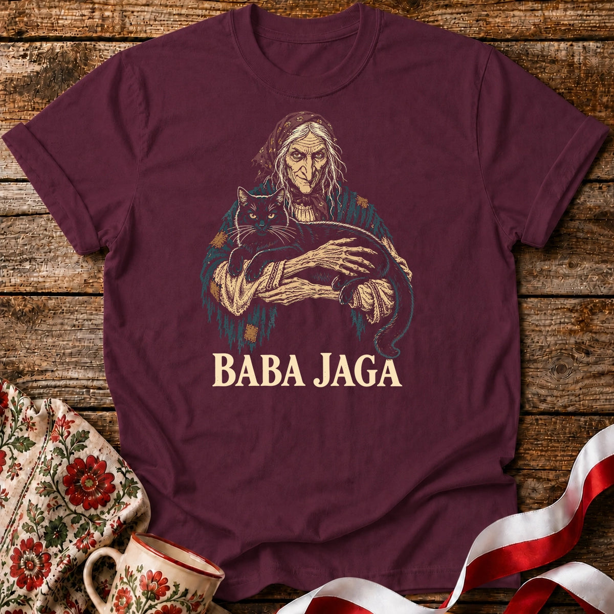 Baba Jaga Black Cat Unisex T-Shirt