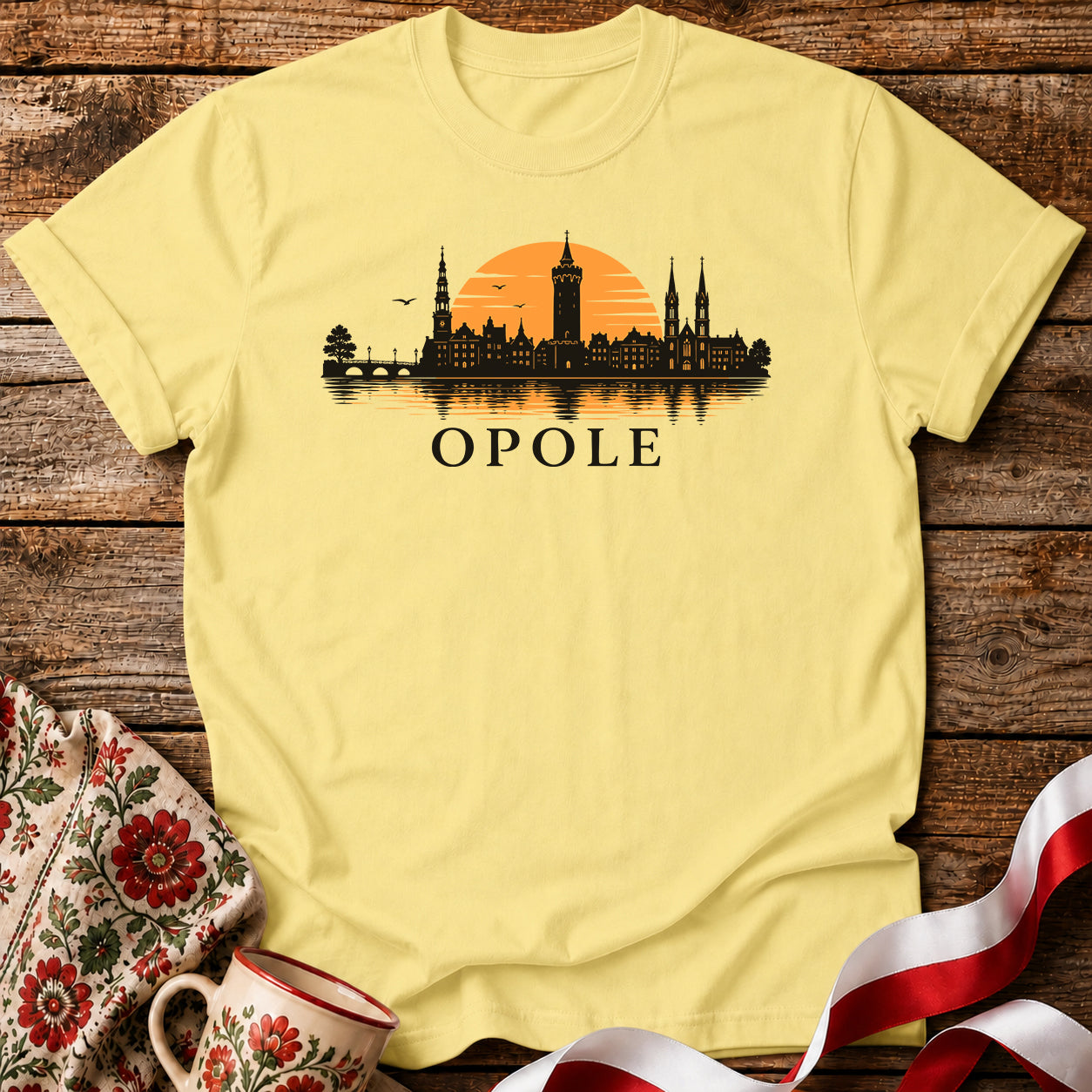 Opole Sunset Skyline Polish City Unisex T-Shirt