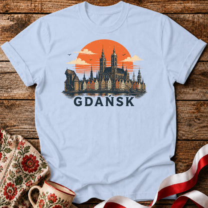 Gdańsk Sunset Skyline Polish City Unisex T-Shirt