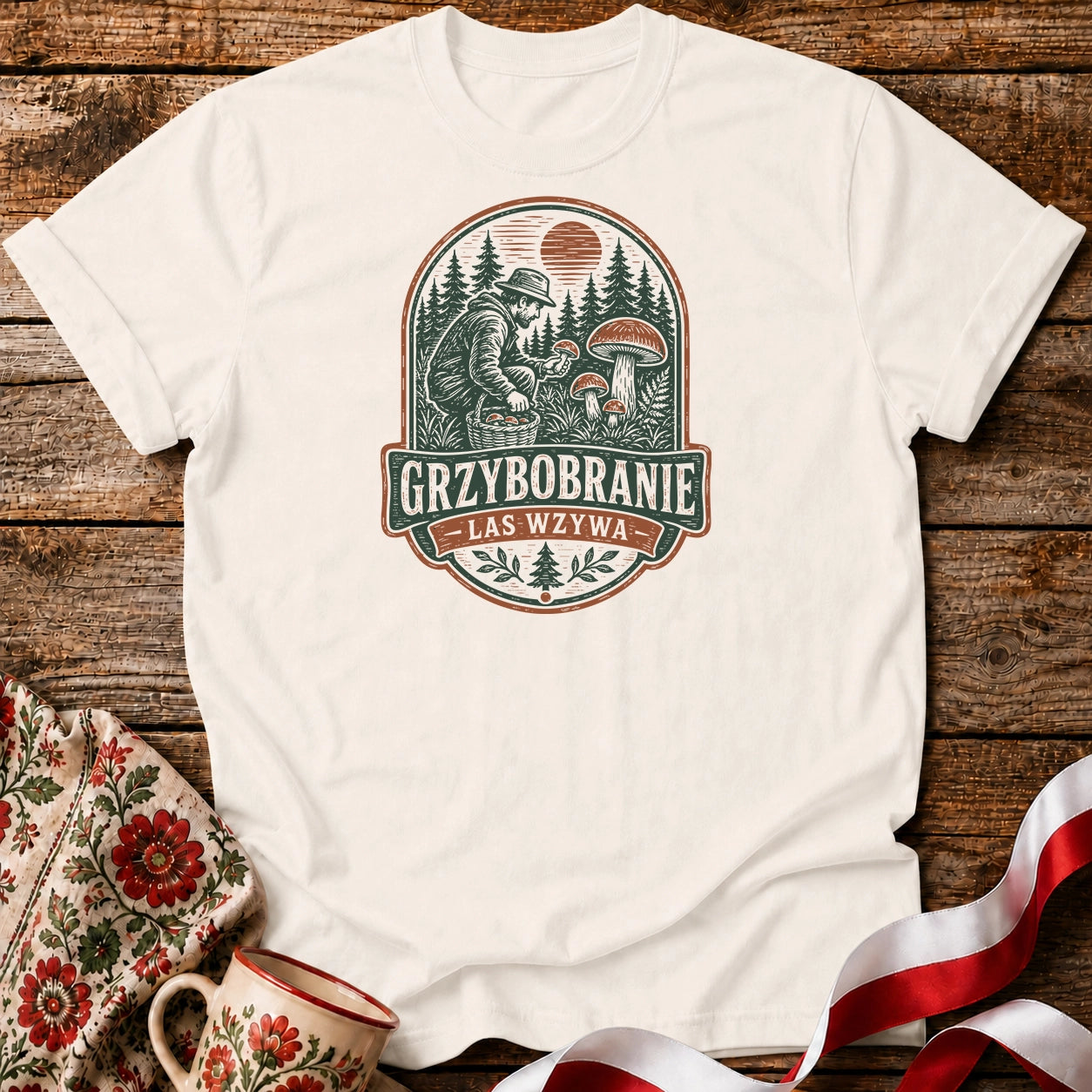 Grzybobranie Las Wzywa Unisex T-Shirt