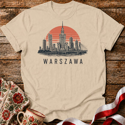 Warszawa Sunset Skyline Polish City Unisex T-Shirt