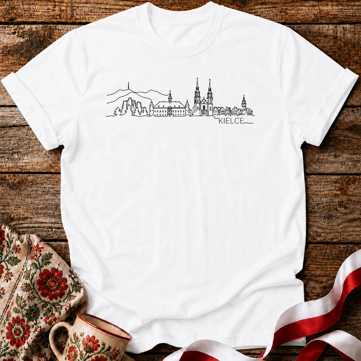 Kielce One-Line Skyline Polish City Unisex T-Shirt
