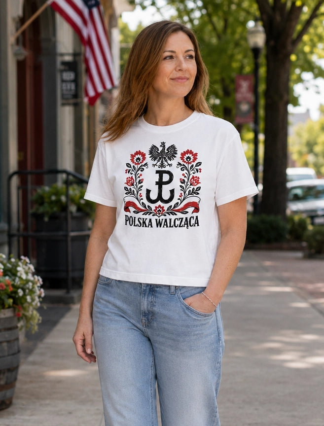 Polska Walcząca Folk Women’s Heavyweight Boxy Tee