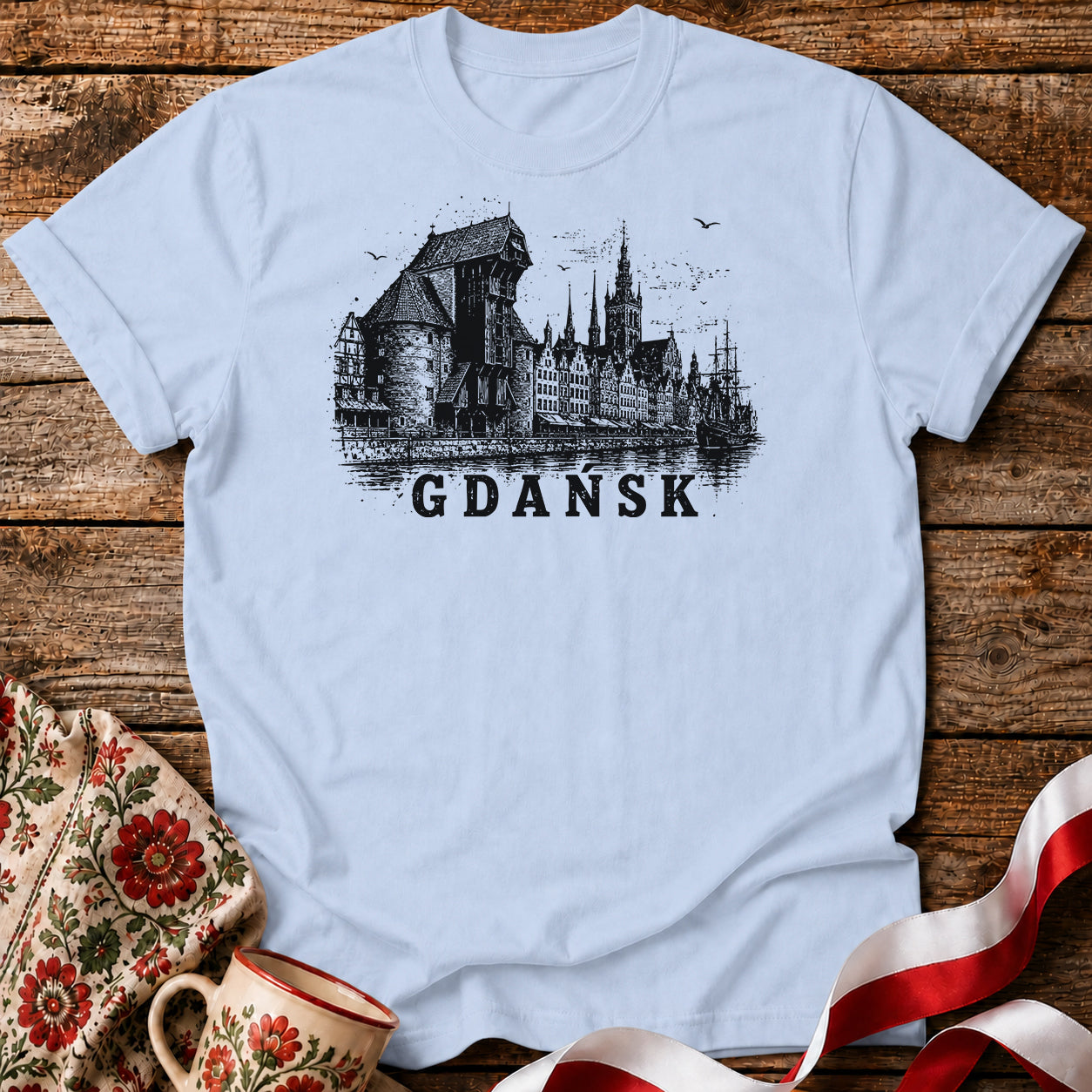 Gdańsk Skyline Polish City Unisex T-Shirt