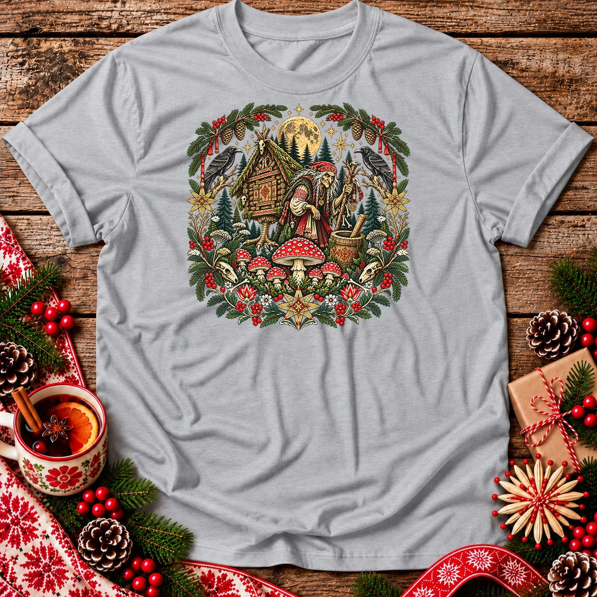 Christmas Baba Yaga and Chicken-Legged Hut Unisex T-Shirt