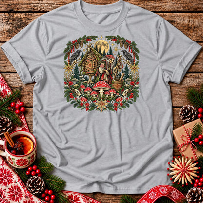 Christmas Baba Yaga and Chicken-Legged Hut Unisex T-Shirt