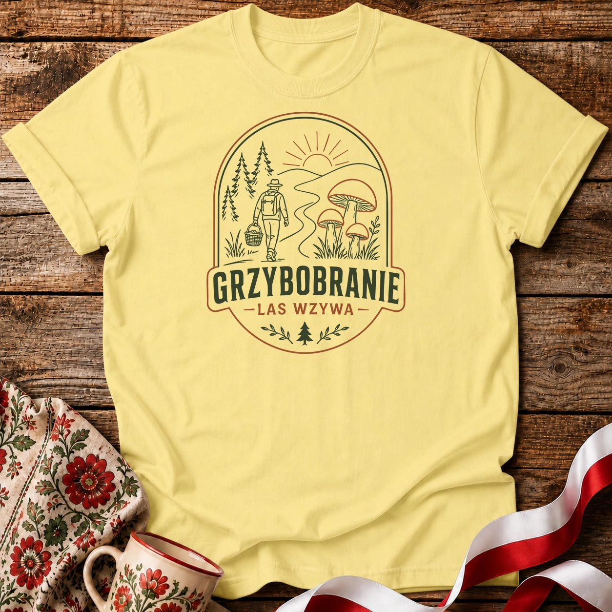 Grzybobranie Las Wzywa Unisex T-Shirt