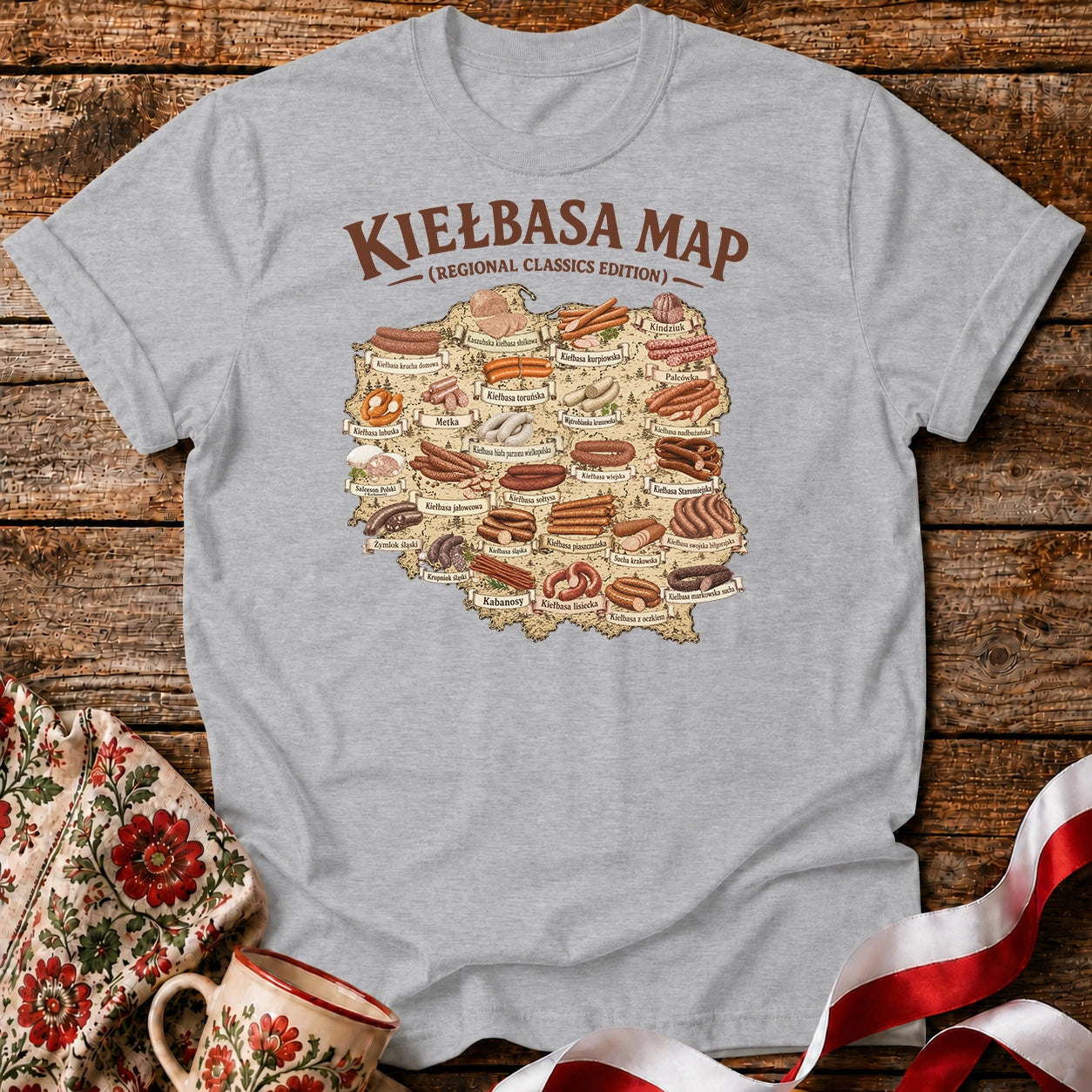 Kiełbasa Map Unisex T-Shirt