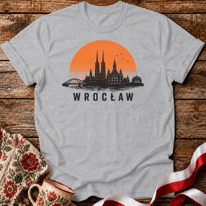 Wrocław Sunset Skyline Polish City Unisex T-Shirt