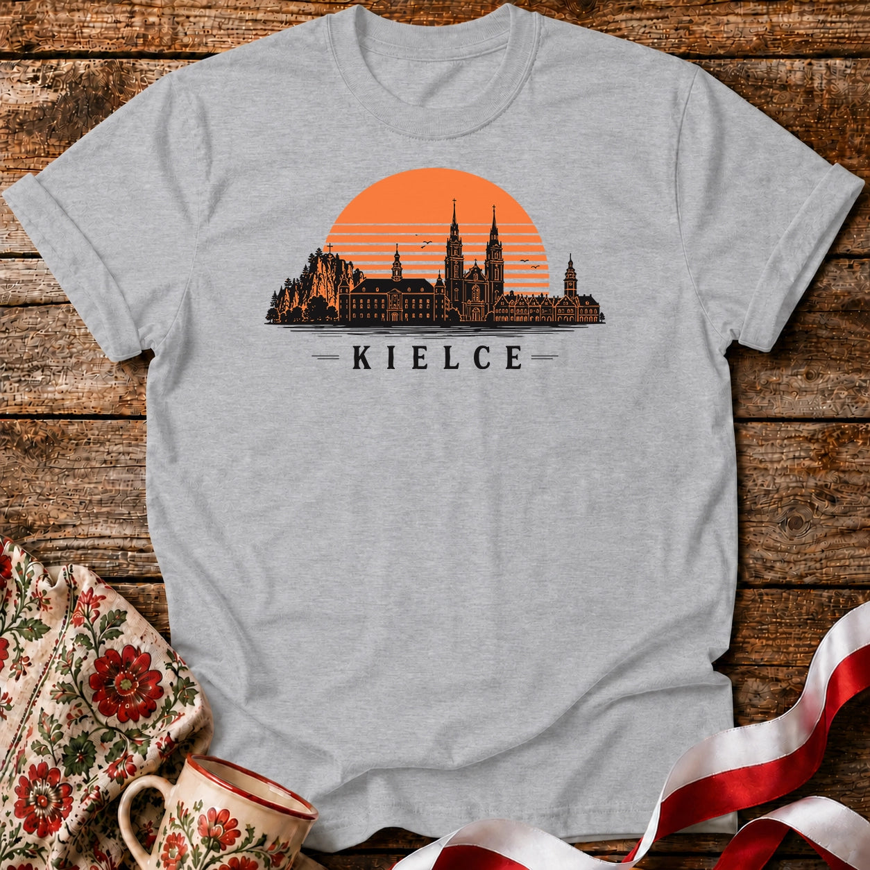 Kielce Sunset Skyline Polish City Unisex T-Shirt