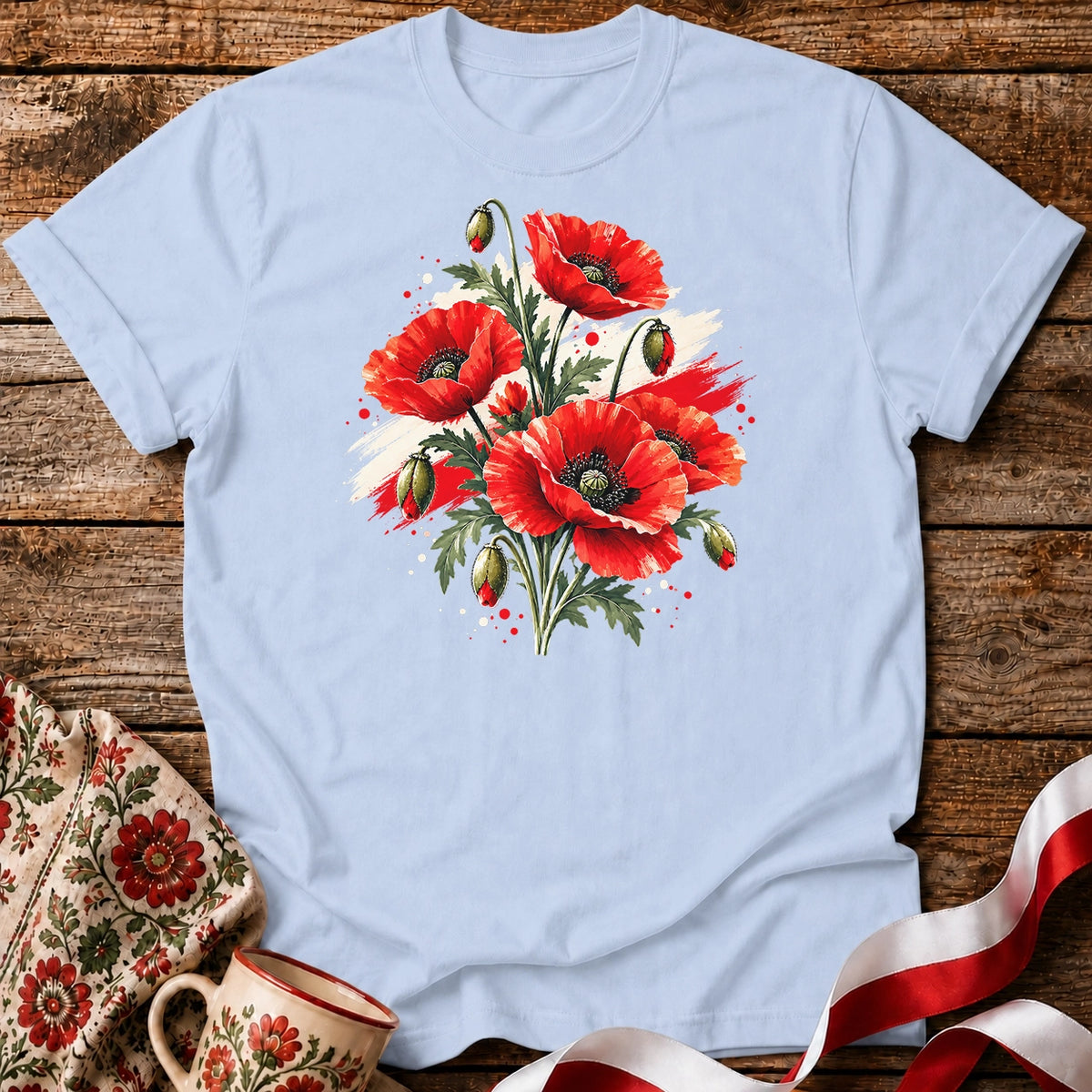 Polish Poppies and Flag Unisex T-Shirt