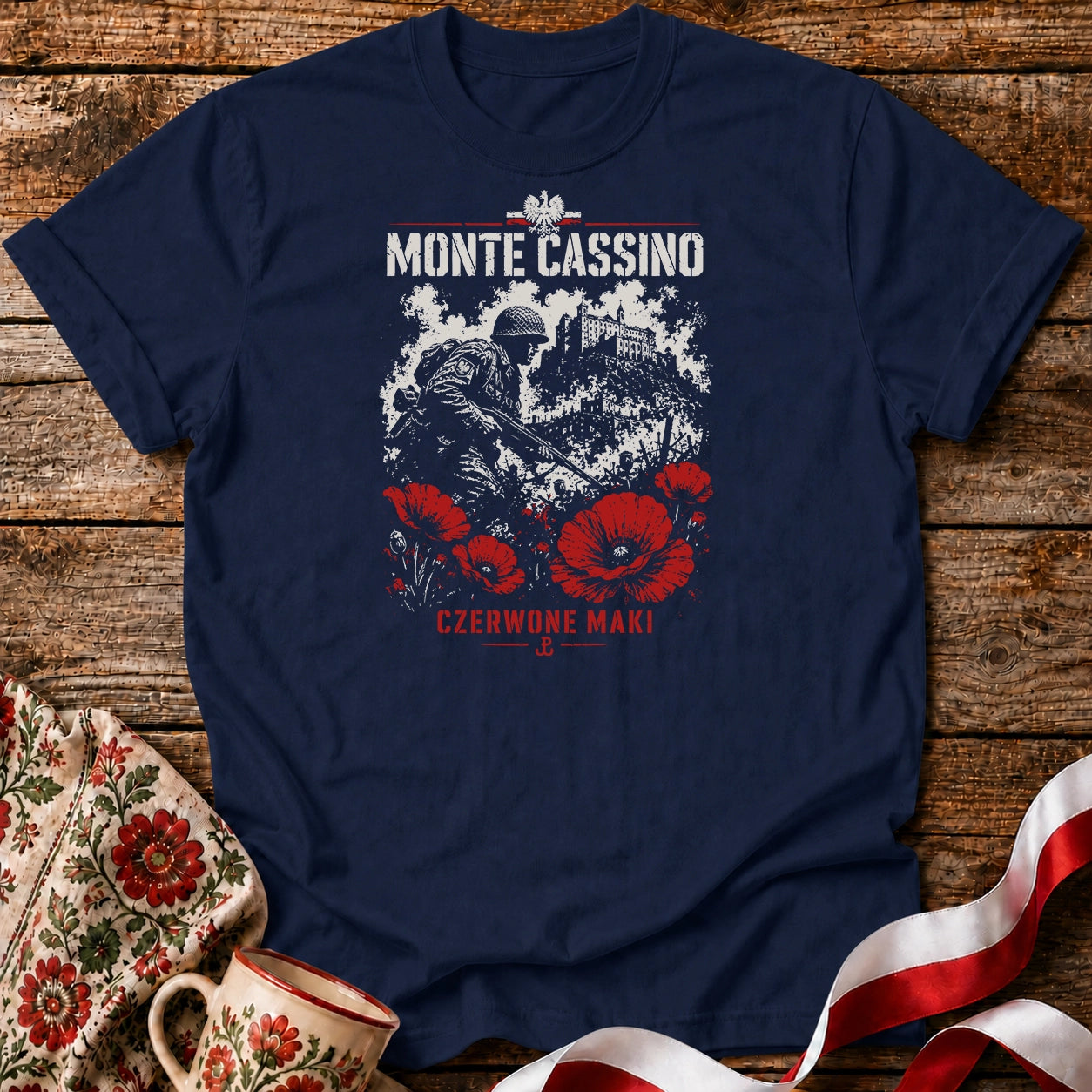 Monte Cassino Czerwone Maki Unisex T-Shirt