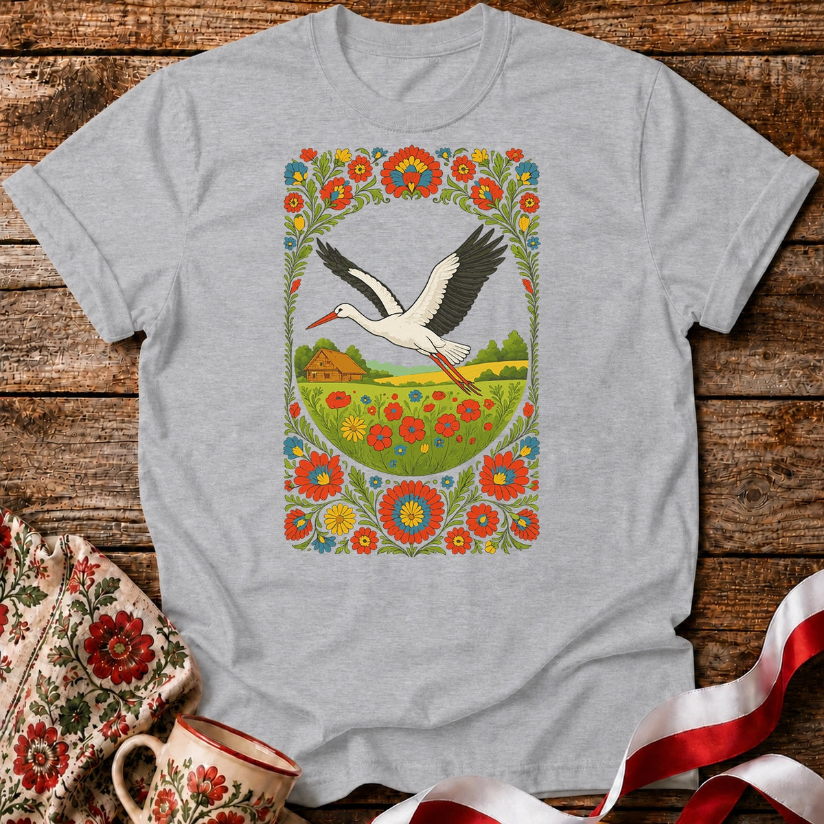 Slavic Stork Symbol Unisex T-Shirt