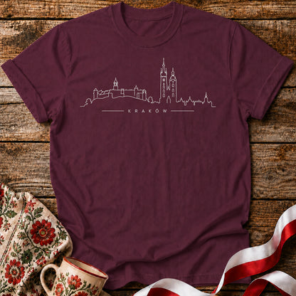 Kraków Minimal Skyline Polish City Unisex T-Shirt