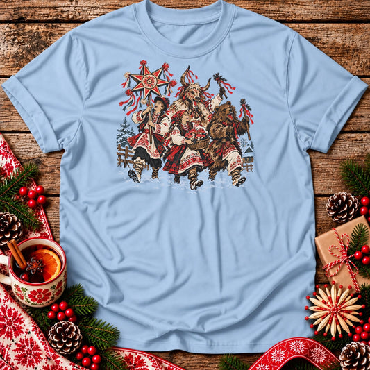Polish Christmas Carolers with Turoń and Bear Unisex T-Shirt