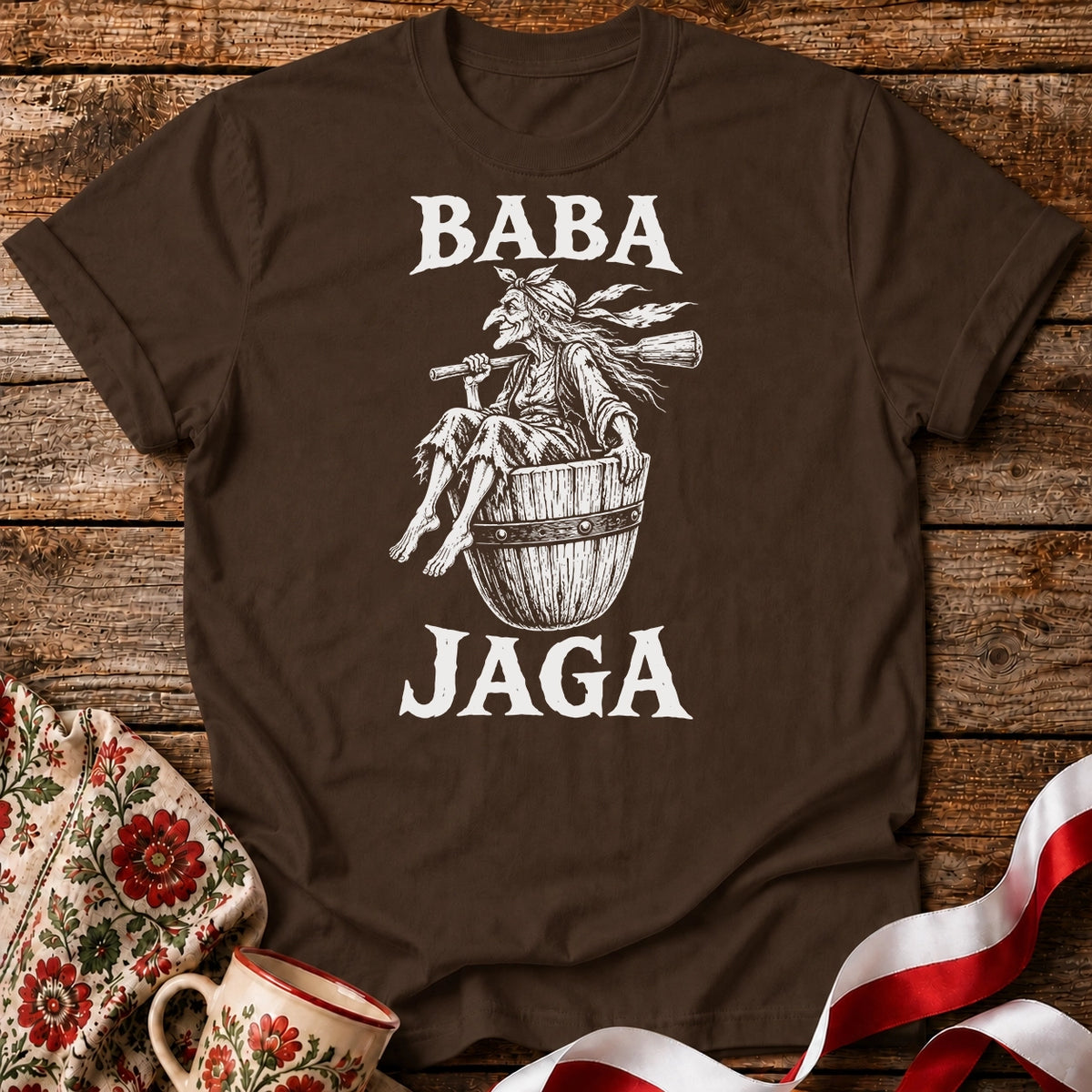 Baba Jaga Flying Mortar Unisex T-Shirt