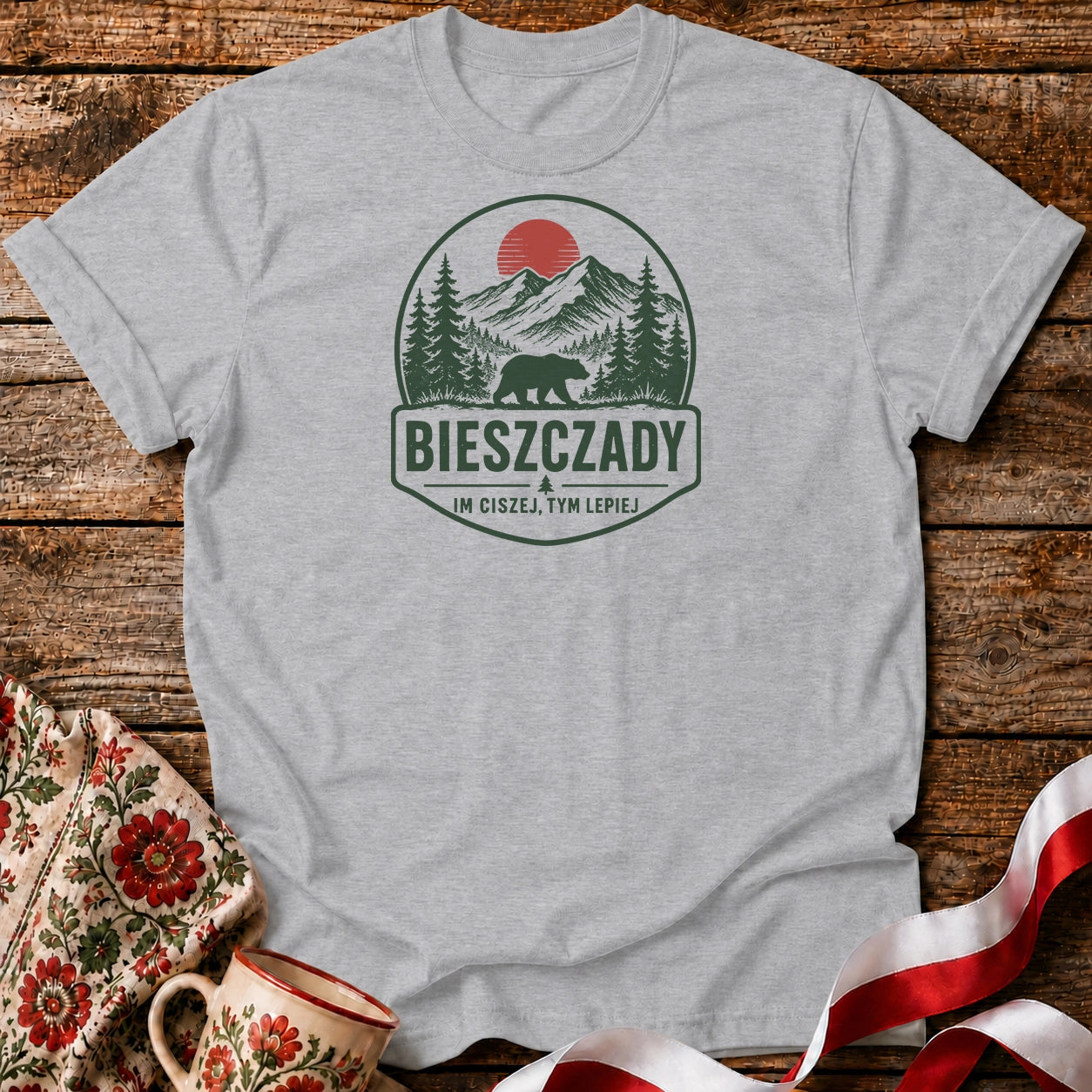 Bieszczady Ciszej Lepiej Unisex T-Shirt