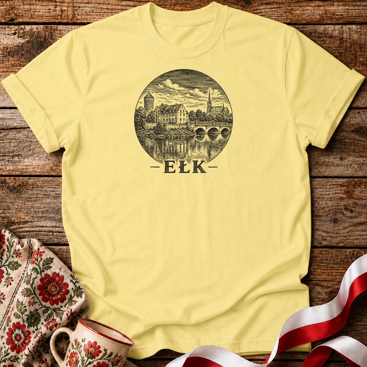 Ełk Vintage Skyline Unisex T-Shirt