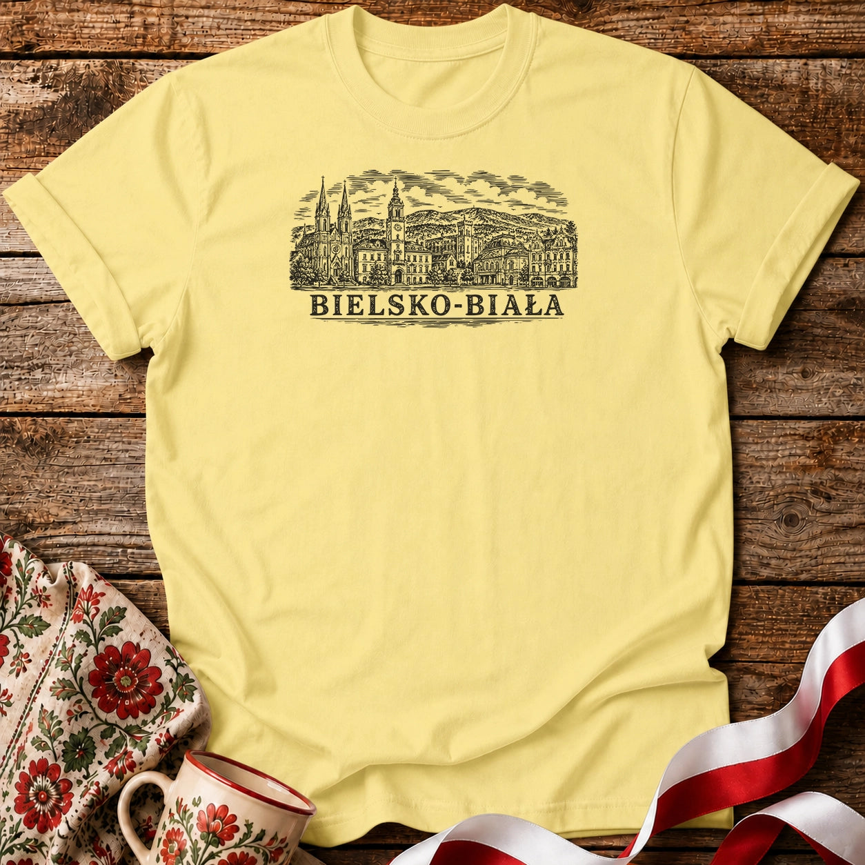 Bielsko-Biała Dark Skyline Unisex T-Shirt
