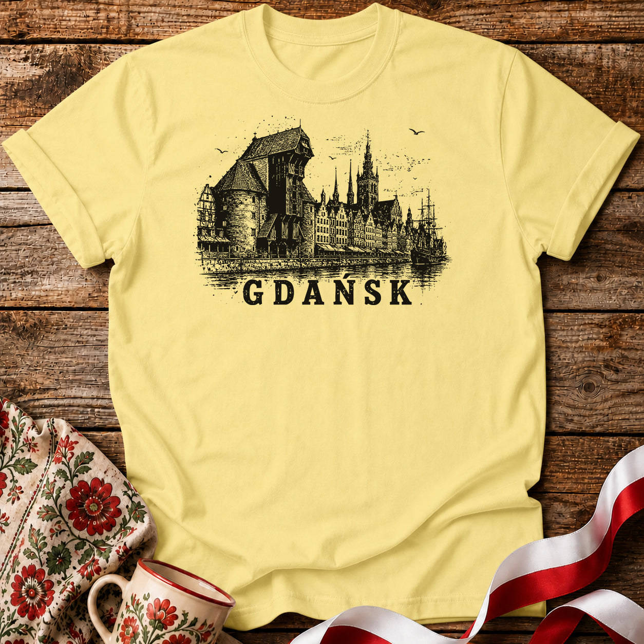 Gdańsk Skyline Polish City Unisex T-Shirt