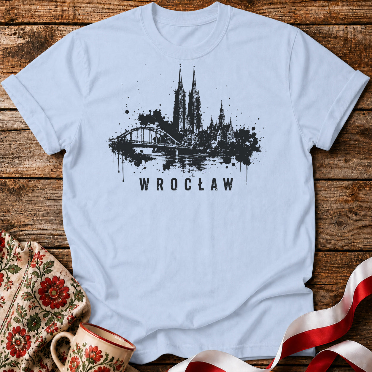 Wrocław Dark Skyline Polish City Unisex T-Shirt