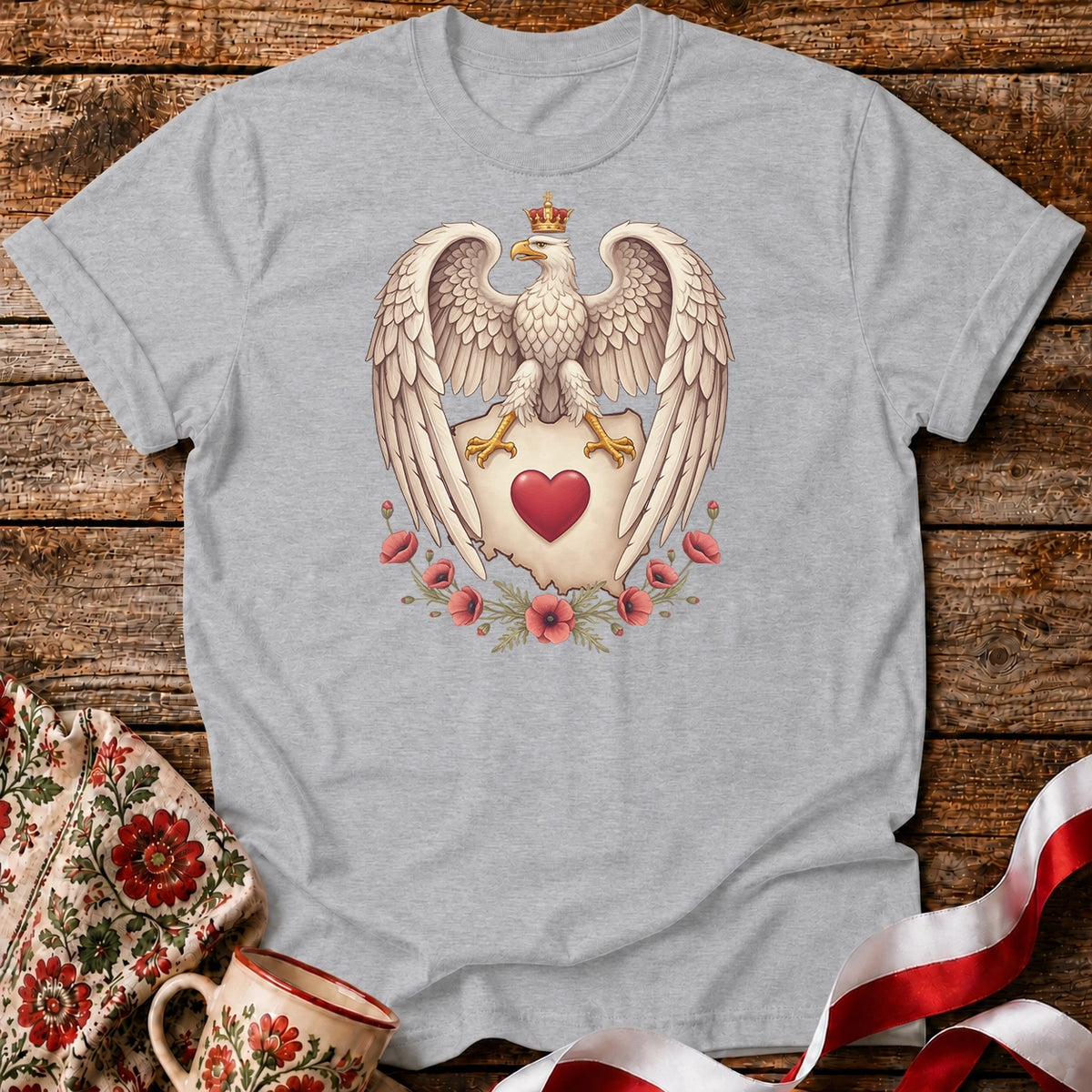 Polish Eagle With a Heart Unisex T-shirt