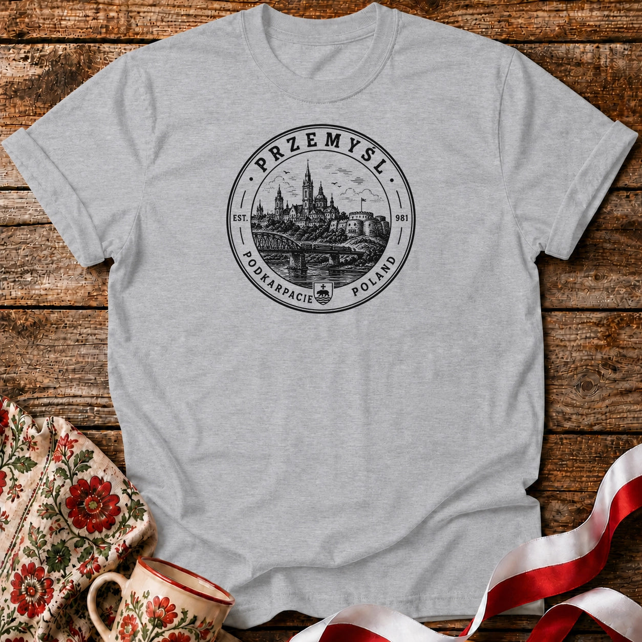 Przemyśl Vintage Emblem Polish City Unisex T-Shirt