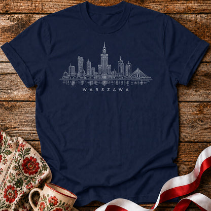 Warszawa Minimal Skyline Polish City Unisex T-Shirt