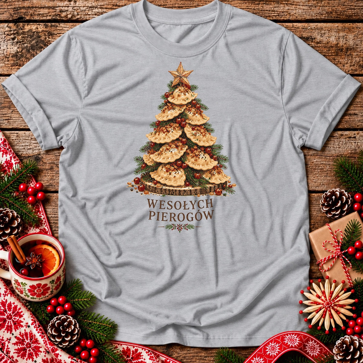 Wesołych Pierogów Christmas Tree Unisex T-Shirt