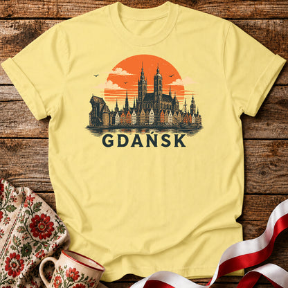Gdańsk Sunset Skyline Polish City Unisex T-Shirt