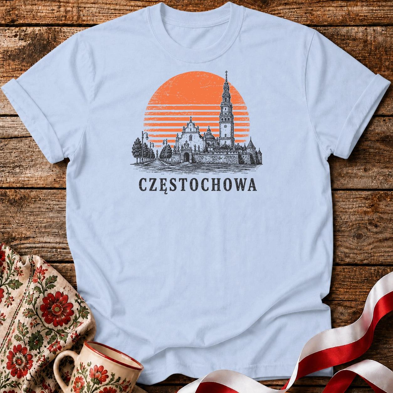 Częstochowa Sunset Skyline Polish City Unisex T-Shirt