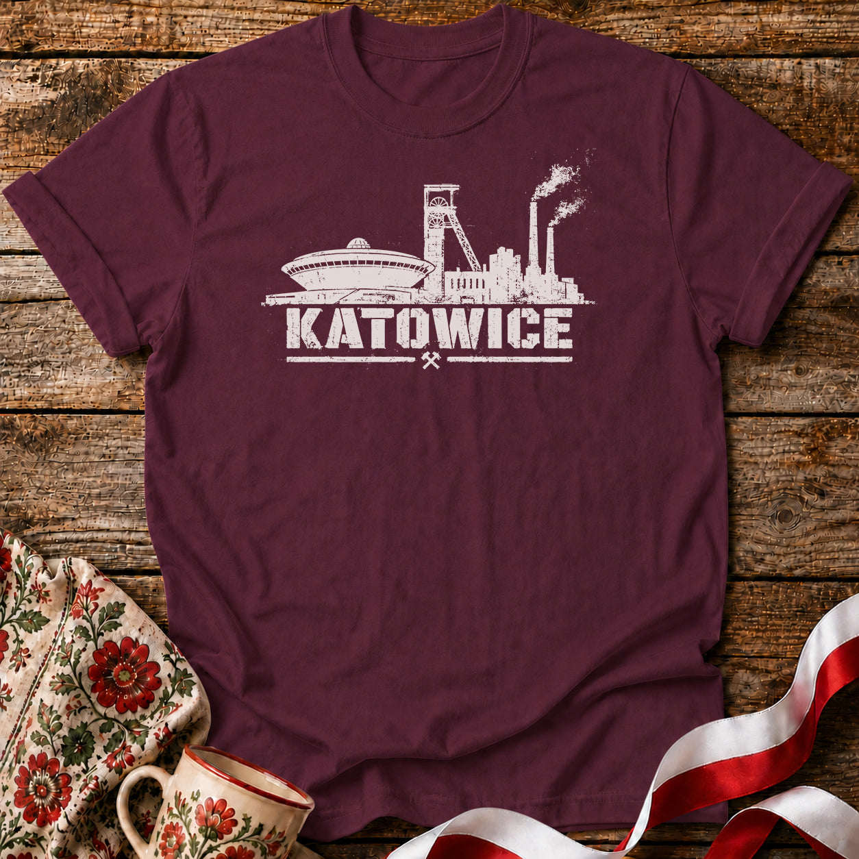 Katowice Industrial Skyline Polish City Unisex T-Shirt